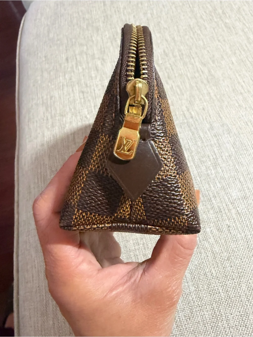 Louis Vuitton Red Leather Interior Zip Pouch